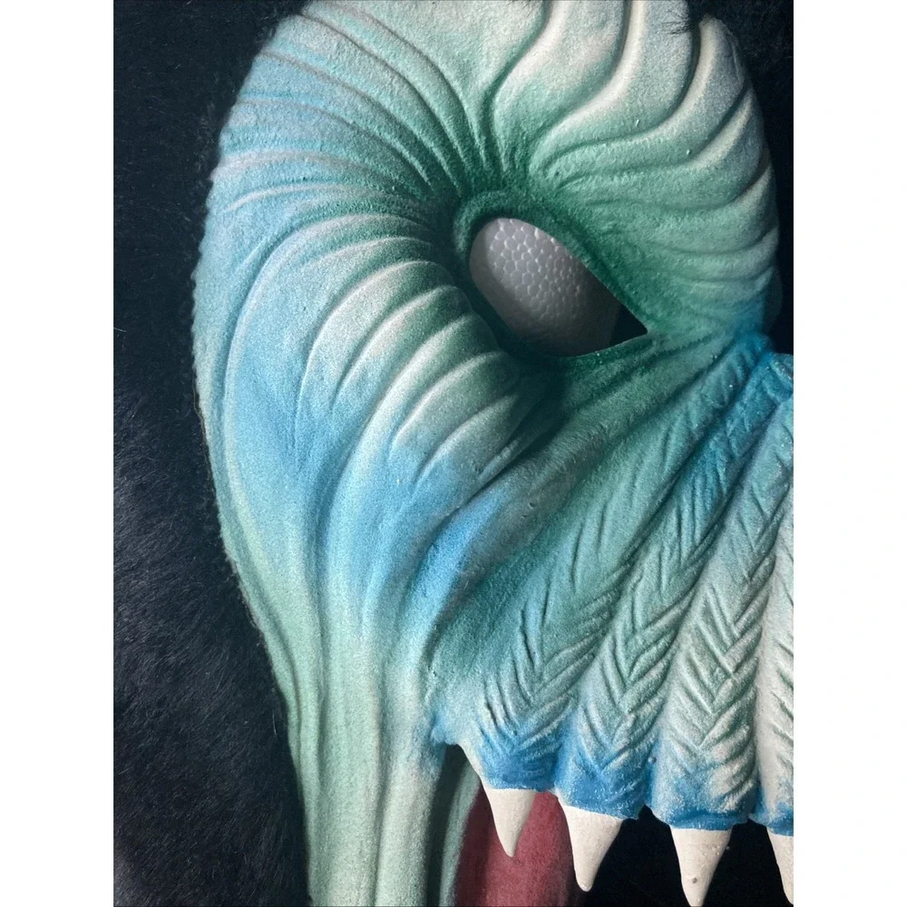 Topstone Fang Face Monster Mask Rare Vintage‎ Costume GreenBlue Black